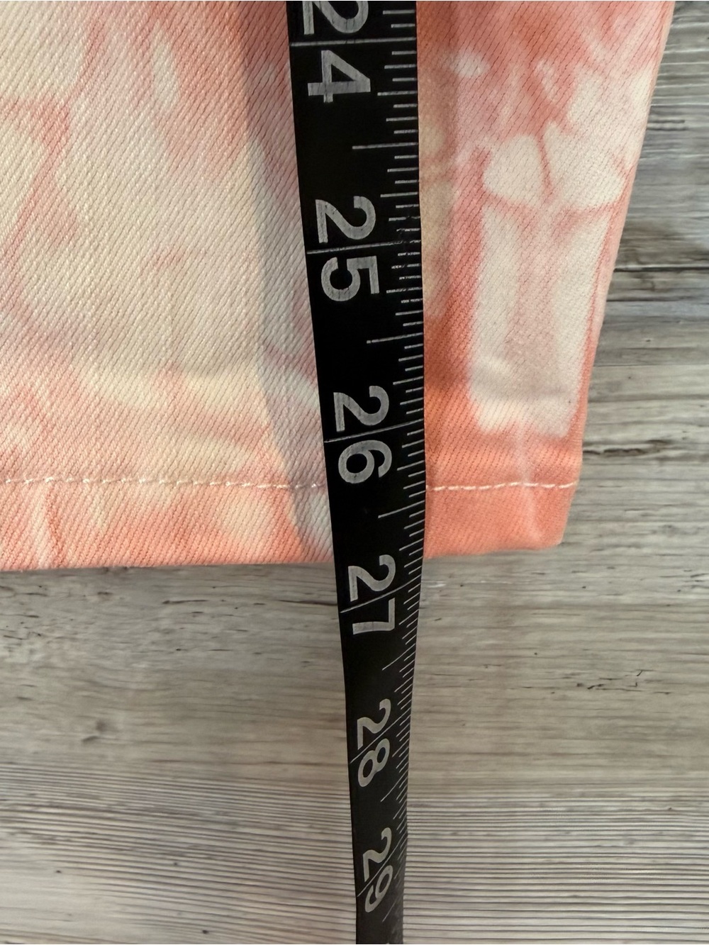Soft Surroundings Tie Dye Ankle Jeans Pink White Size 12 Cropped Slim Stretch - Picture 6 of 7